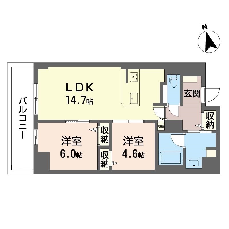 サンエール南堀江1002号室の間取り