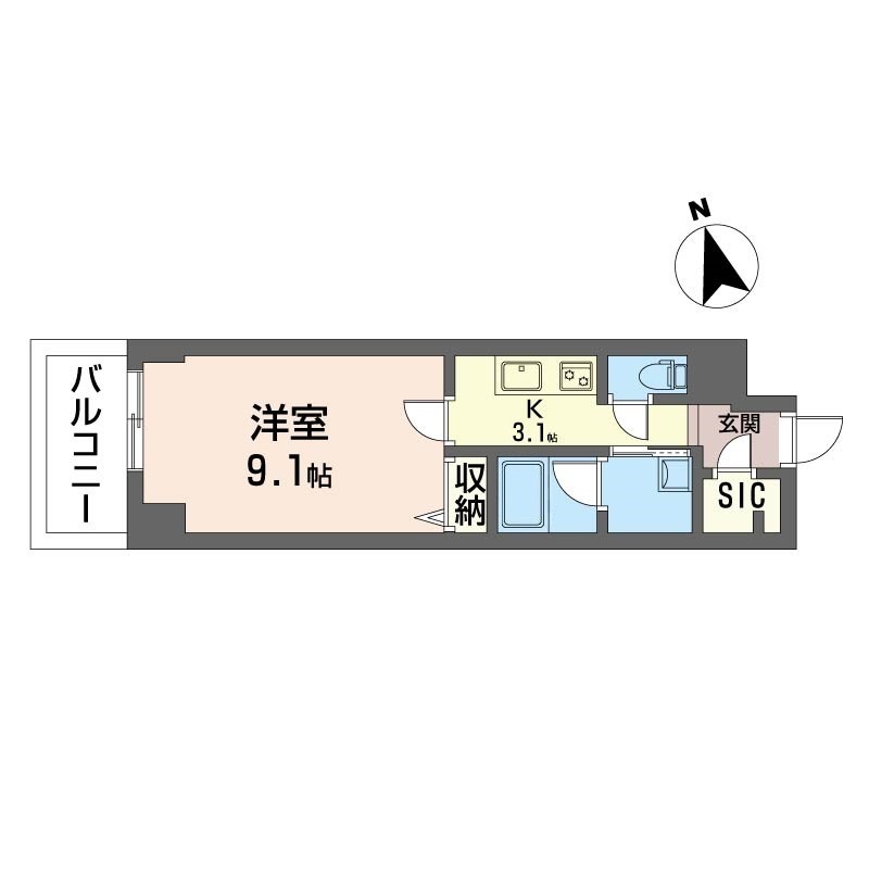 サンエール南堀江205号室の間取り