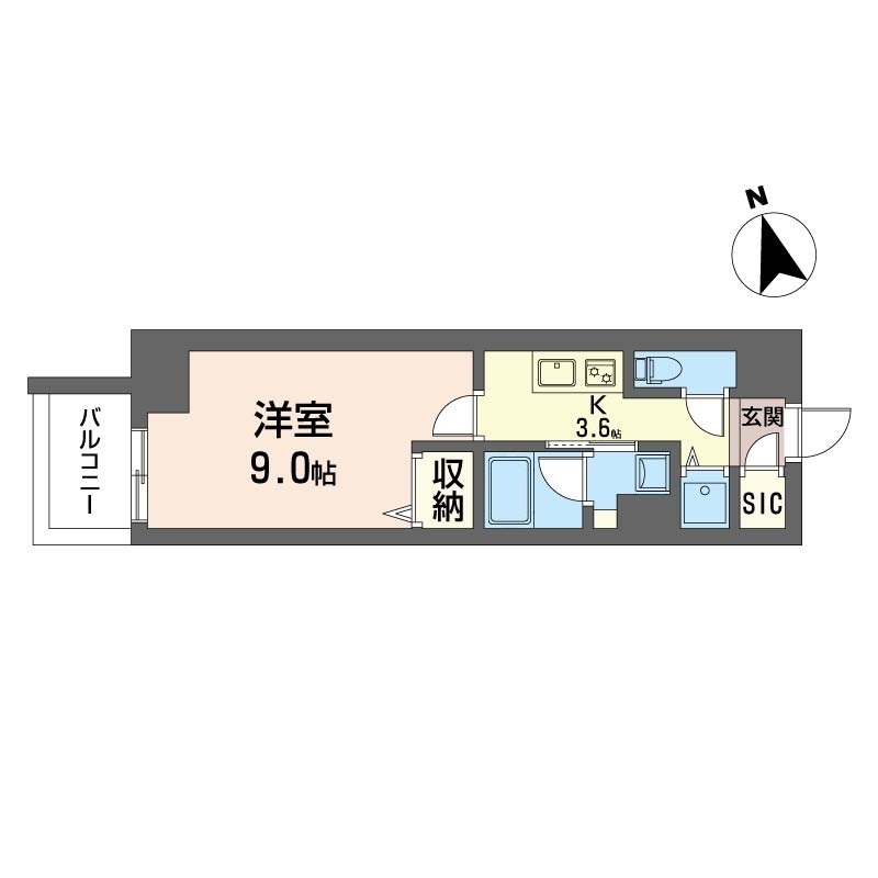 サンエール南堀江210号室の間取り