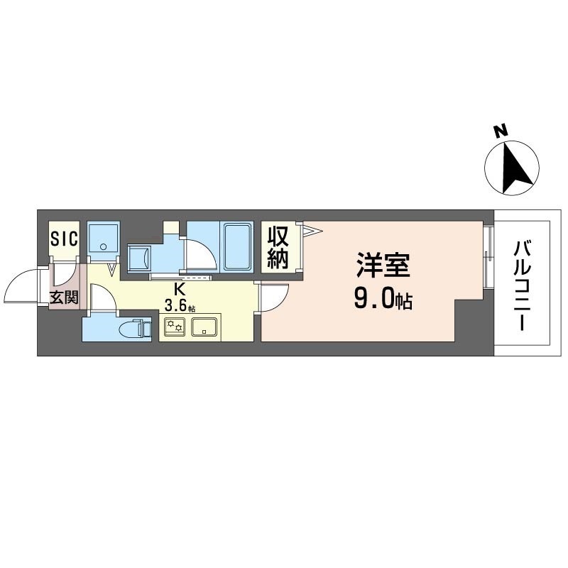サンエール南堀江217号室の間取り