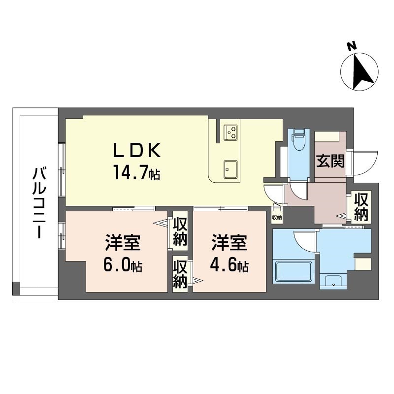 サンエール南堀江502号室の間取り