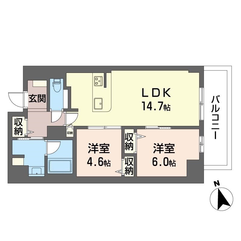 サンエール南堀江511号室の間取り