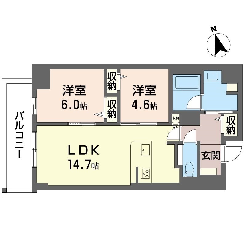 サンエール南堀江606号室の間取り
