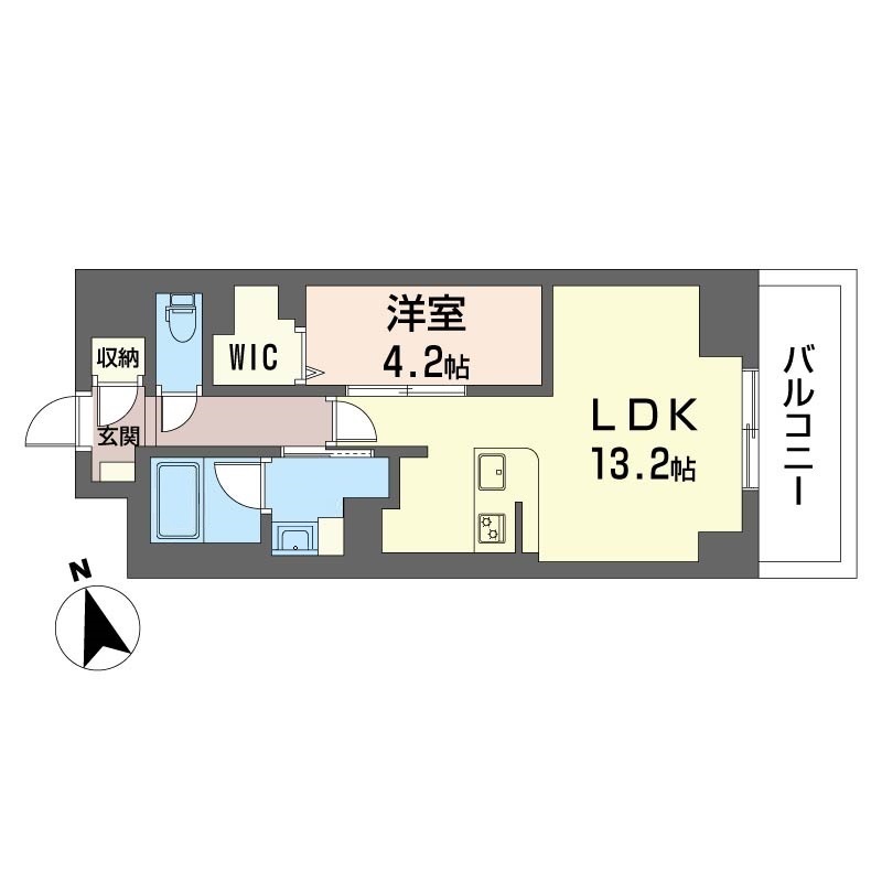 サンエール南堀江708号室の間取り